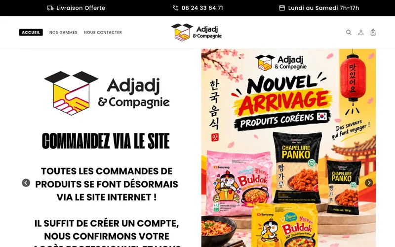 Page d'accueil du site de Adjadj & Compagnie