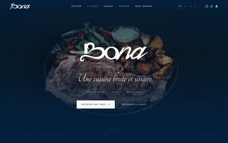 Page d'accueil du site de Bona