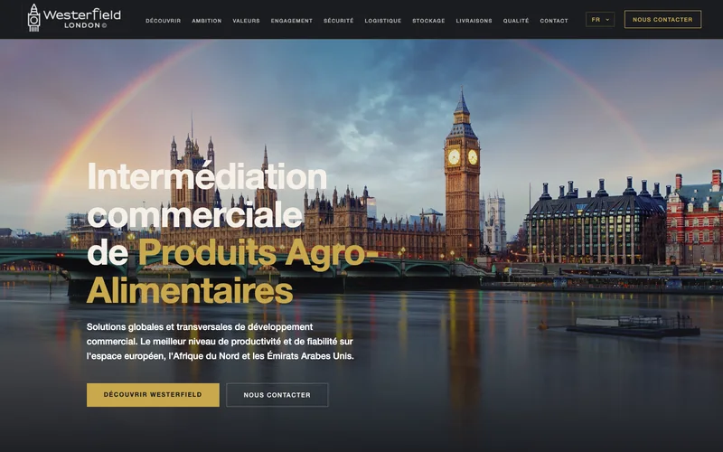 Page d'accueil du site de Westerfield London